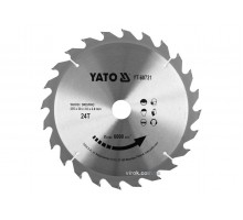 Диск пиляльний по дереву YATO 255 x 30 x 3 x 2 мм 24 зубці R.P.M до 6000 1/хв