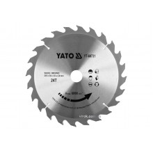 Диск пиляльний по дереву YATO 255 x 30 x 3 x 2 мм 24 зубці R.P.M до 6000 1/хв
