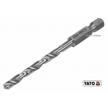 Свердло по металу YATO 4.2 x 75/43 мм HEX-1/4" HSS 6542 для нержавіючої конструктивної легованої сталі