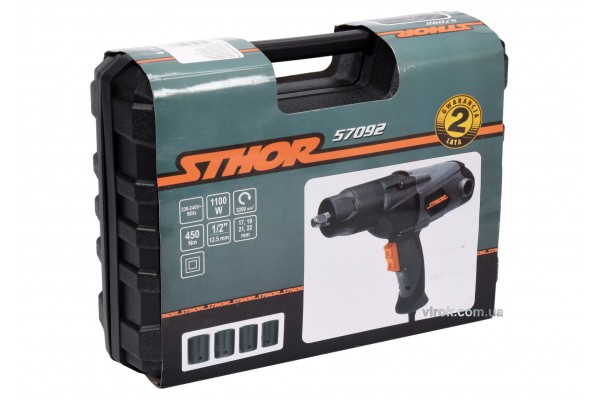 Гайковерт ударний мережевий STHOR 1/2" 1100 Вт 450 Нм + насадки 17, 19, 21, 22 мм Гайковерт ударний мережевий STHOR 1/2" 1100 Вт 450 Нм + насадки 17, 19, 21, 22 мм