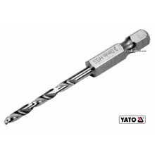 Свердло по металу YATO 3 x 61/31 мм HEX-1/4" HSS 6542 для нержавіючої конструктивної легованої сталі