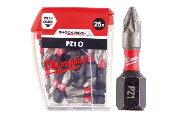 Біта SHOCKWAVE MILWAUKEE, PZ1, 25мм, (25шт)