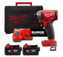 Винтоверт аккумуляторный гідравлічний 1/4'' HEX MILWAUKEE, M18 FUEL FQID-502X, 50Нм (+ заряд. устройство, 2 аккум.Х 5Ач, кейс)
