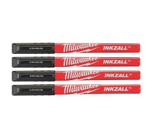 Набір маркерів Fine Tip InkZAll MILWAUKEE, чорний, (4шт)