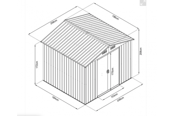 Садовий будинок металевий HECHT 6X8 PLUS