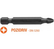 Насадка викруткова USH Industry : Pozidriv PZ2 x 50 мм. Torsion подовжена, Уп. 10 шт.