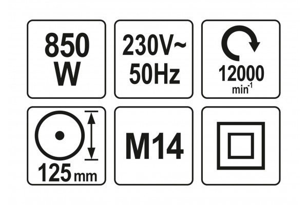 Шліфмашина кутова YATO 850 Вт