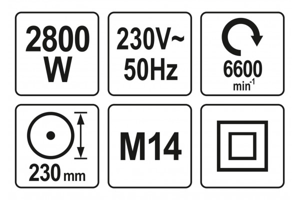 Шліфмашина кутова YATO 2800 Вт