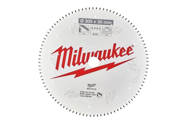 Диск пиляльний Alu PFTE MILWAUKEE, діаметр 305х30х3,0мм, 96 зуб.