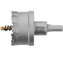 Свердло коронка по металу TCT YATO: Ø54 x 103 мм, товщ. до 25мм, з напрямним, 6-гран. хвост 3/8" [6]