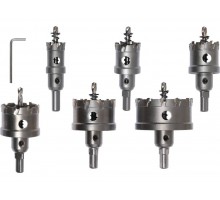 Свердла коронки по металу TCT YATO Ø22-30-35-45-50-65x 103мм, товщ до 25мм, HEXт 3/8" 6ш