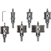 Свердла коронки по металу TCT YATO Ø22-30-35-45-50-65x 103мм, товщ до 25мм, HEXт 3/8" 6ш