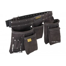 Пояс шкіряний з кишенями для інструментів STANLEY 4 великі 6 малих 2 тримачі для молотка і 1 для рулетки