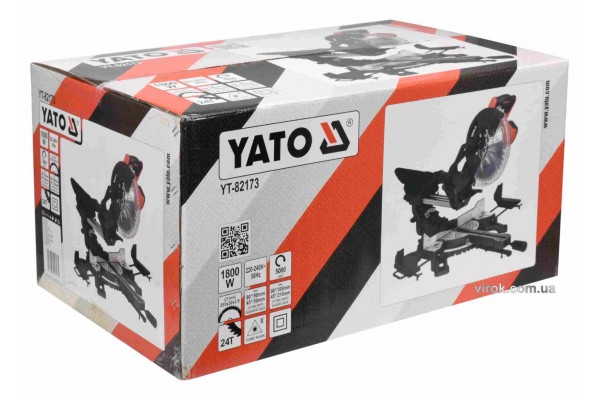 Пила торцьовальна з лазером YATO 1.8 кВт диск 255 x 30 мм