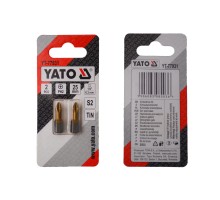 Насадка викруткова YATO PH2 х 25 мм. HEX 1/4", покрита титаном, 2 шт.