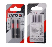 Насадка викруткова YATO TORX T25 х 50 мм. HEX 1/4", хром-молібден, 2 шт.