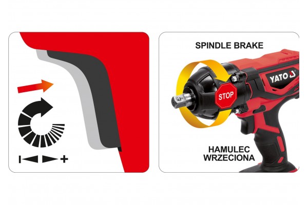 Гайковерт ударний акумуляторний YATO Li-Ion 18 В 2 Агод 300 Нм + 4 насадки