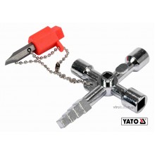 Ключ універсальний до шаф майстерень YATO з викрутковою насадкою з плоским шліцом на ланцюзі