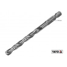 Свердло по металу YATO 6 x 93/57 мм HEX-1/4" HSS 6542 для нержавіючої конструктивної легованої сталі