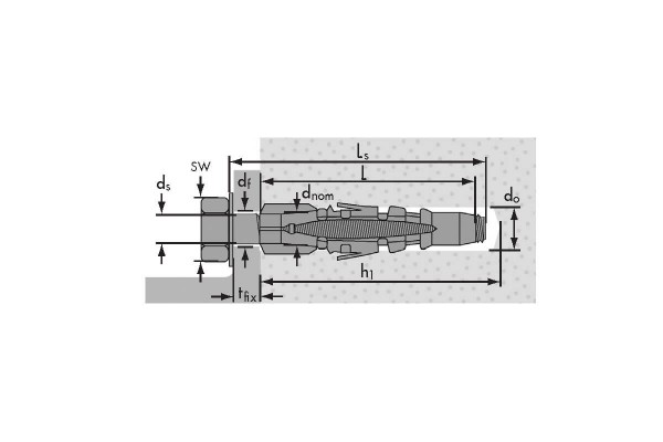 Дюбель нейлоновий MU 12x70 Mungo 1011270