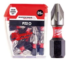 Біта SHOCKWAVE MILWAUKEE, PZ2, 25мм, (25шт)