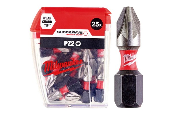 Біта SHOCKWAVE MILWAUKEE, PZ2, 25мм, (25шт)