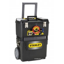 Ящик для інструментів на колесах пластиковий STANLEY "Mobile Work Center 2 in 1" 47.3 x 30.2 x 62.7 см з органайзерами