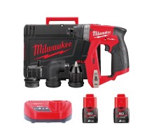 Дриль-шурупокрут акумуляторний MILWAUKEE, M12 FDDXKIT-202X, 34 Нм (+ зар.пр., 2 акум. Х2Аг, 4 насад.