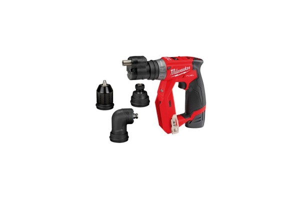 Дриль-шурупокрут акумуляторний MILWAUKEE, M12 FDDXKIT-202X, 34 Нм (+ зар.пр., 2 акум. Х2Аг, 4 насад.