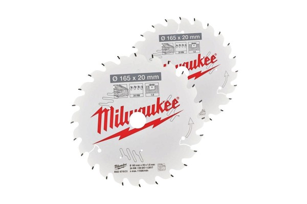 Набір дисків для дискової пили MILWAUKEE 165X20X40T/40T (2 ШТ.) - MILWAUKEE 4932492433