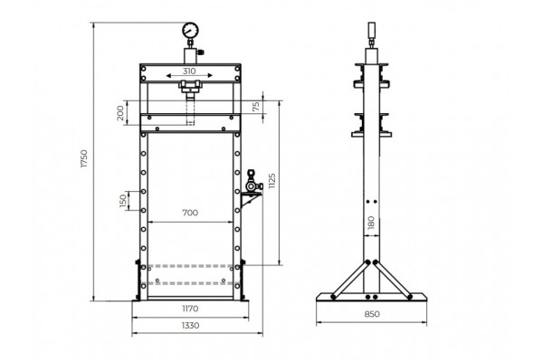 Прес гідравлічний Holzmann WP50ECO