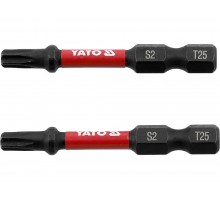 Насадка викруткова ударна YATO; "TORX" T25 х 50 мм. шпиндель 6-гран- 1/4", 2 шт.[10]