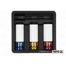 Головки торцеві ударні для алюмінієвих дисків YATO 1/2" 17/19/21 мм 3 шт