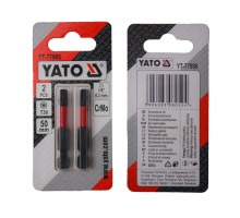 Насадка викруткова YATO TORX T30 х 50 мм. HEX 1/4", хром-молібден, 2 шт.