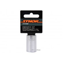 Головка торцева шестигранна STHOR 1/2" М18 з вуглецевої сталі [Блістер]
