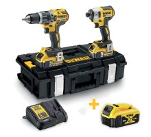 Набір з двох інструментів безщіткових DeWALT DCK266P2+DCB184