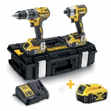 Набір з двох інструментів безщіткових DeWALT DCK266P2+DCB184