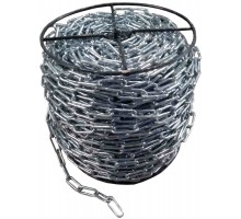 Ланцюг з довгою ланкою оцинкований ТМ "VIROK" DIN 5685C; Ø= 4 мм, 25 кг, l= 95 м ± 1,0% (TR)