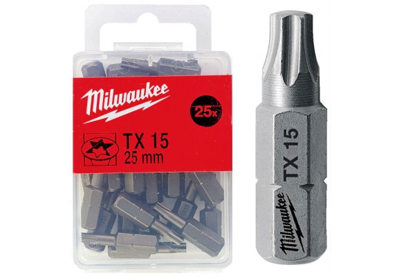 Біта MILWAUKEE, TX15, 25мм, (25шт)