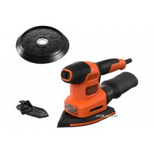 Шліфмашина 4-режимна Black+Decker 200 Вт 13000 об/хв зі змінними платформами і пилозбірником