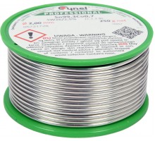 Припій без свинцю CYNEL, : Ø2 мм, Sn99,3-Cu0,7 дротяний на коташці з флюсом 250 г