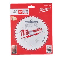 Диск пиляльний PFTE THIN KERF MILWAUKEE, діаметр 165х20х1,6мм, 40 зуб.