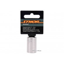 Головка торцева шестигранна STHOR 1/2" М15 з вуглецевої сталі [Блістер]