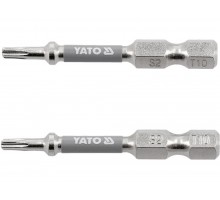 Насадка викруткова YATO; "TORX" T10 х 50 мм. шпиндель 6-гран- 1/4", покрита нікелем, 2 шт.[10]