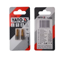 Насадка викруткова YATO TORX T30 х 25 мм. HEX 1/4", покрита титаном, 2 шт.