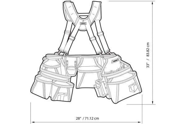 Розвантажувальний пояс з кишенями ToughBuilt Pro Framer (TB-301-6)