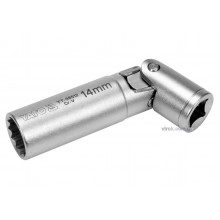 Головка торцева дванадцятигранна шарнірна для свічок YATO 3/8" М14