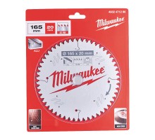 Диск пиляльний Alu PFTE MILWAUKEE, діам.165х20х2,2мм, 52 зуб.