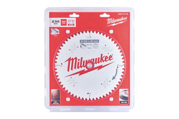 Диск пиляльний Alu PFTE MILWAUKEE, діаметр 235х30х2,4мм, 60 зуб.