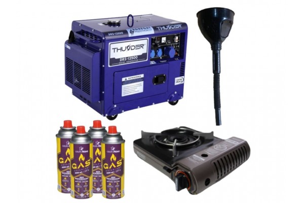 Дизельний генератор THUNDER DRS-12500 + газова плитка Orcamp CK-505 + 4 газових картриджа 400 мл Дизельний генератор THUNDER DRS-12500 + газова плитка Orcamp CK-505 + 4 газових картриджа 400 мл
